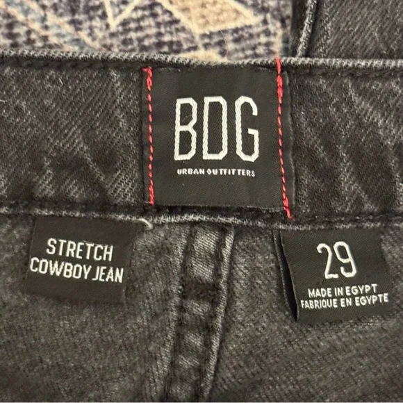 BDG Urban Outfitters Black Denim Stretch Cowboy Jeans Size 29 - Picture 8 of 11